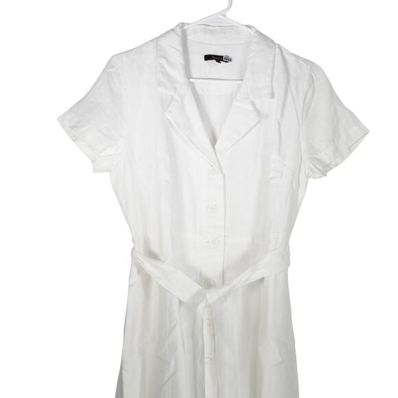 NWOT Quince European Linen Button Front Dress Bohemian White Small 4054-82 - Picture 3 of 12